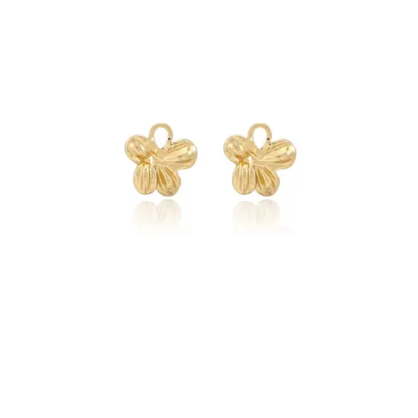 Wholesale 1 Pair Casual Simple Style Streetwear Waves Heart Shape Flower Plating 304 Stainless Steel Ear Studs