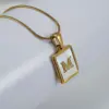 Stainless Steel 18K Gold Plated Casual Commute Plating Inlay Letter Shell Pendant Necklace