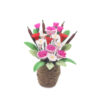 Wholesale 1:12 dollhouse dollhouse simulation mini clay flower plant Creative Flower Vine pot pink carnation model