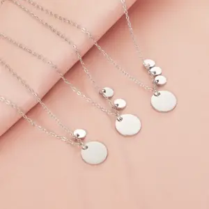 PVD Coated Real Gold Plated Geometric Customization Laser Engraving 304 Stainless Steel Simple Style Waterproof Non Tarnish Multi Charms Necklace