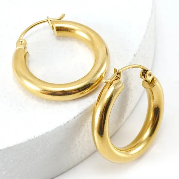 Wholesale Fashion Geometric Stainless Steel Hoop Earrings Plating Stainless Steel Earrings