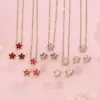 Wholesale 304 Stainless Steel Glass Star Ion Plating (IP) Artificial Rhinestones 18K Gold Plated Simple Style Classic Style Streetwear Waterproof Non Tarnish Inlay Multicolor-Golden Yellow Jewelry Set