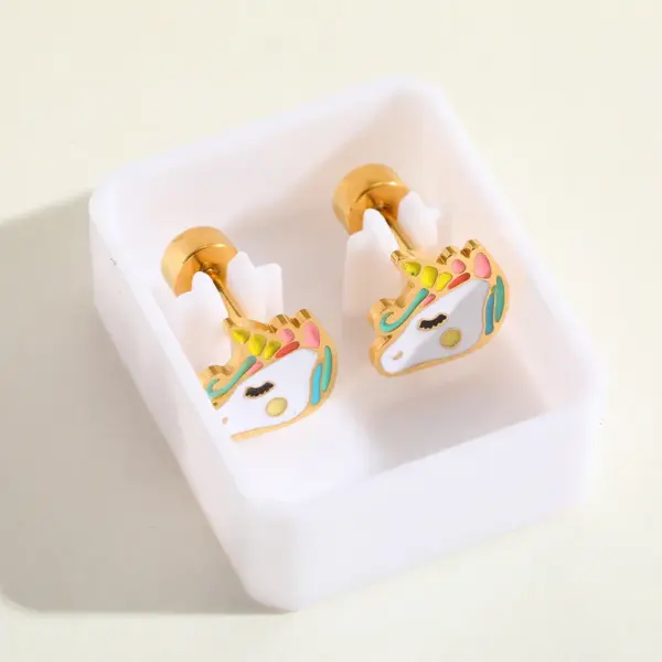 Ion Plating (IP) Real Gold Plated 18K Gold Shamrock Animal 304 Stainless Steel Cute Lady Streetwear Waterproof Non Tarnish Ear Studs