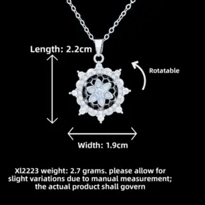 XL2223 Rotating Small Flower Necklace / Silver