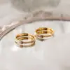 Wholesale Simple Style Geometric Titanium Steel Plating Rings 1 Piece