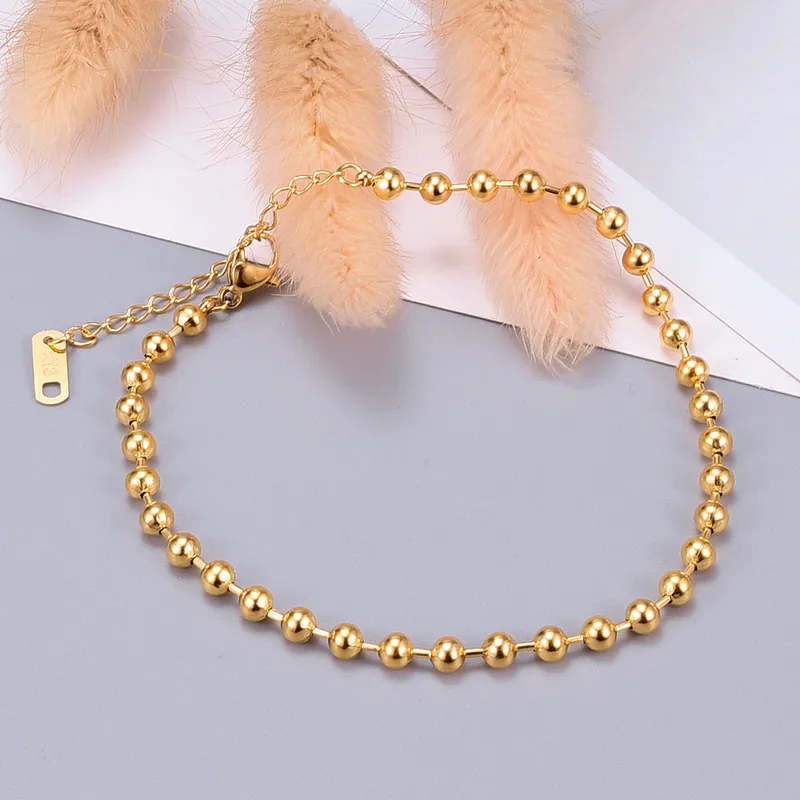 Wholesale PVD Coated Real Gold Plated 18K Gold Ball 304 Stainless Steel Titanium Steel Simple Style Waterproof Non Tarnish 304 Stainless Steel Titaniu