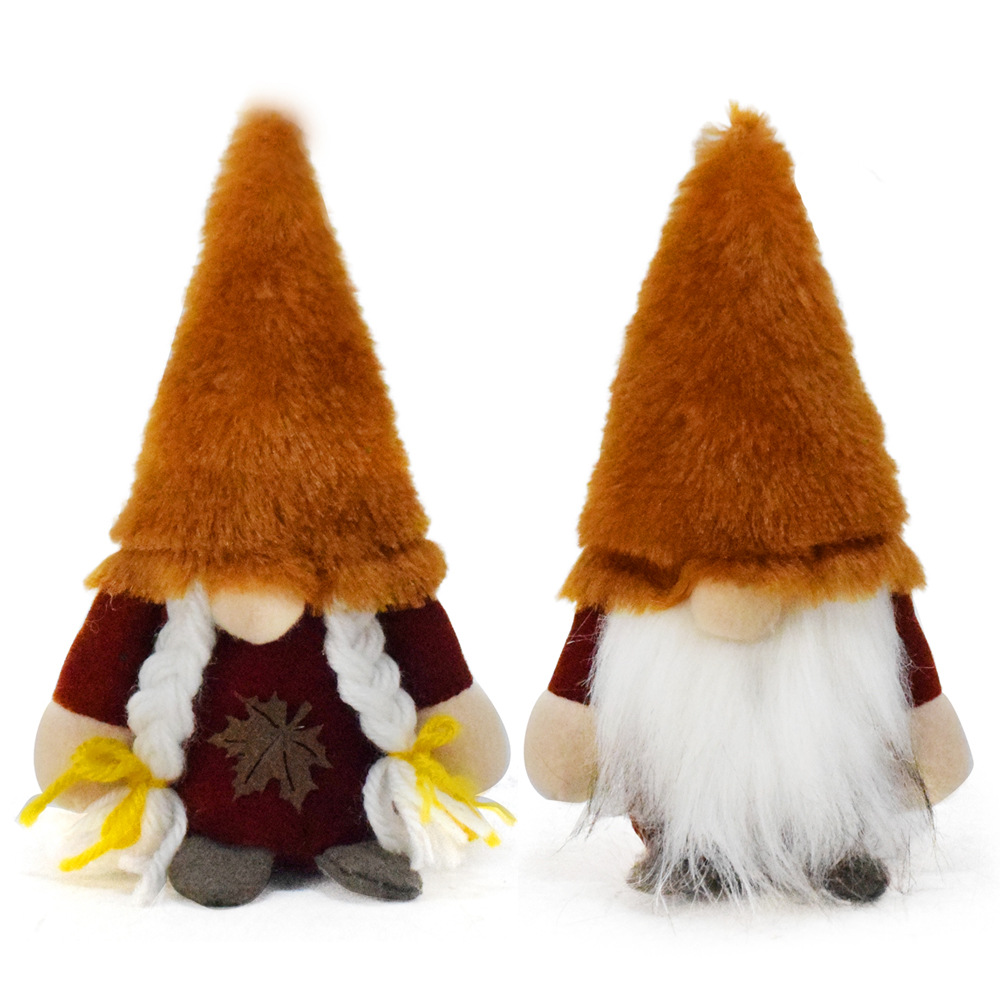 Wholesale Harvest Festival Autumn Faceless Doll Rudolph Elf Doll Goblin Brown Stued Gnome Ornament