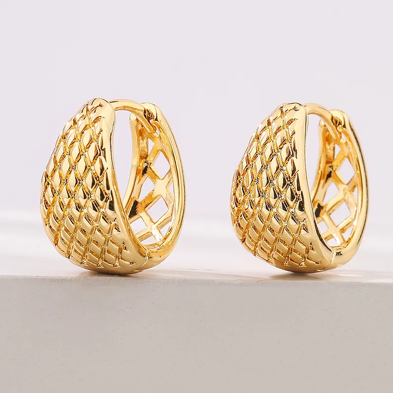 Wholesale Fashion U Shape Copper Plating Hoop Earrings 1 Pair