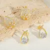 Wholesale 1 Pair Casual Elegant Shiny Water Droplets Inlay Copper Zircon Imitation Gold Ear Studs