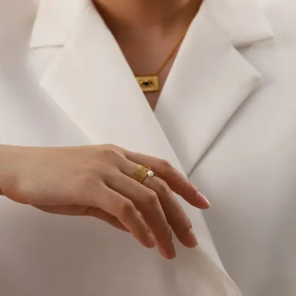 Wholesale PVD Coated Real Gold Plated 14K Gold Pentagram Heart Shape 304 Stainless Steel Casual Classical Simple Style Waterproof Non Tarnish Open Ring