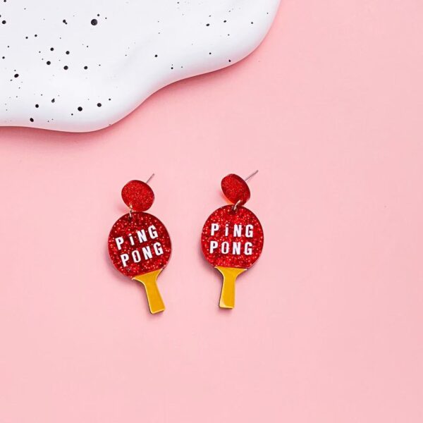 Wholesale Cross-border new creative baseball tennis design acrylic earrings personalized three-dimensional fashion ball exaggerated earrings