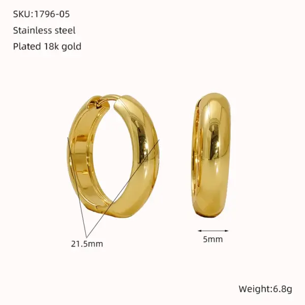 Wholesale 1 Pair Vacation Classic Style Round 304 Stainless Steel 18K Gold Plated Earrings