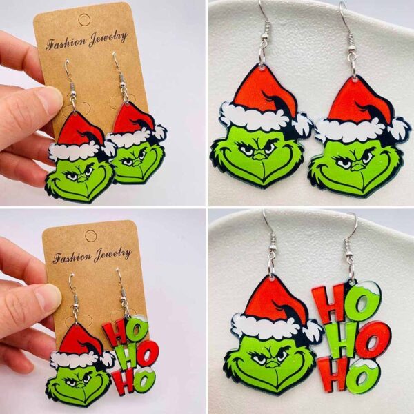 Wholesale European and American Christmas Acrylic Earrings