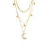 Wholesale Jewelry Fashion Star Moon 304 Stainless Steel Plating Stainless Steel Necklaces