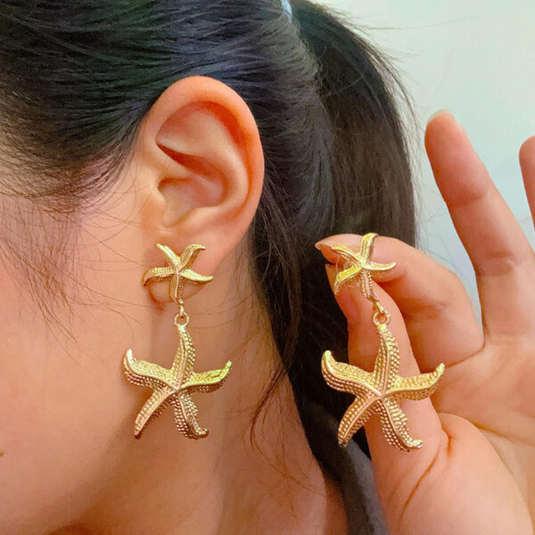 oly-5bd89f733b28604f3a7f88b3000e844f Wholesale European and American Cross-Border Retro Simple Ocean Stainless Steel Earrings Fashion Ins Elegant Starfish Accessible Luxury High-End Jewelry