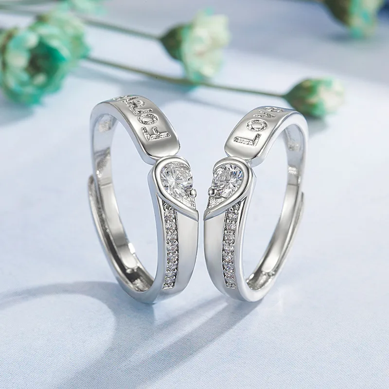 Wholesale Electroplating Platinum Plated Heart Copper Plating Rings