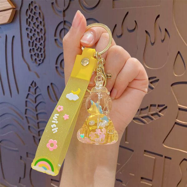 oly-5be18bed58c4bbb90440015aea01e050 Wholesale Cartoon cute unicorn oil pendant keychain couple schoolbag pendant car key chain small gift