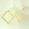PVD Coated Real Gold Plated 18K Gold Square 304 Stainless Steel Fashion Waterproof Non Tarnish Earrings