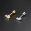 Wholesale Fashion Geometric Copper Plating Zircon Ear Studs 1 Piece