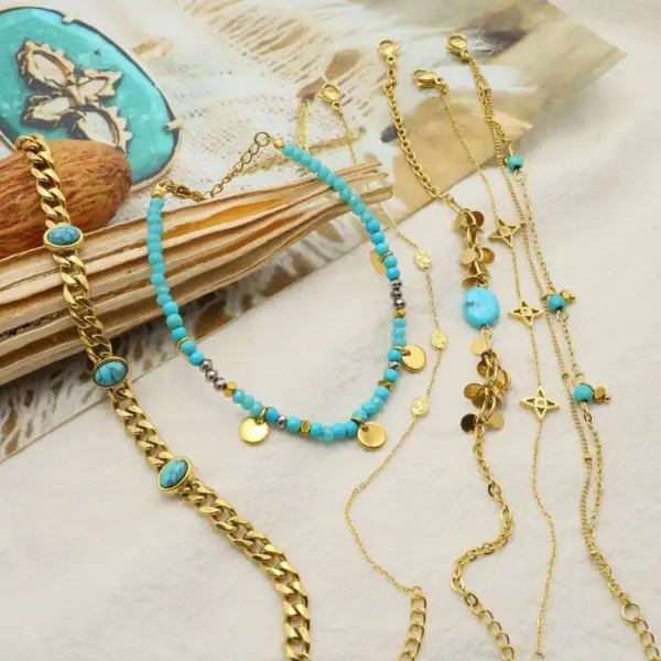 Wholesale PVD Coated Real Gold Plated Round 304 Stainless Steel Fashion Waterproof Non Tarnish 304 Stainless Steel Bracelets