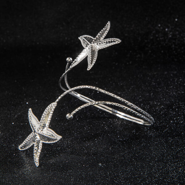 Wholesale Amazon Cross-Border Personality Cold Style Starfish Arm Bracelet Line Sense Butterfly Ring Open Arm Bracelet for Women