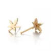 Wholesale Ion Plating (IP) 18K Gold Real Gold Plated Heart Shape Flower 304 Stainless Steel Fashion Waterproof Non Tarnish Ear Studs
