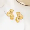 Wholesale 1 Pair IG Style French Style Flower 304 Stainless Steel 14K Gold Plated Ear Studs
