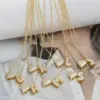 Hot Sale 18K Brass Inlaid Zirconium Balloon Bubble 26 English Letters Name Pendant Fashion Necklace
