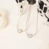 Wholesale Sweet Geometric Titanium Steel Plating Inlay Zircon Pendant Necklace