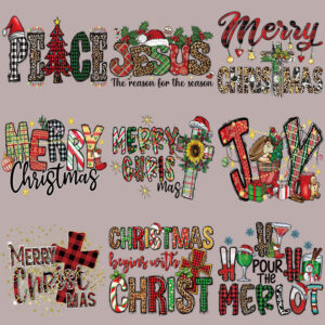 Wholesale Christmas letter heat transfer