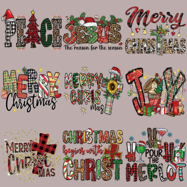 Wholesale Christmas letter heat transfer