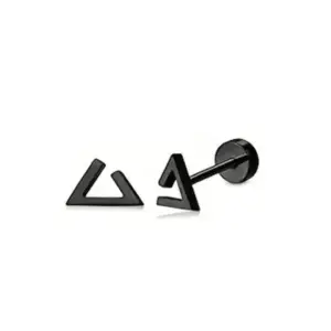 Black / One Size / Hollow Triangle Earrings