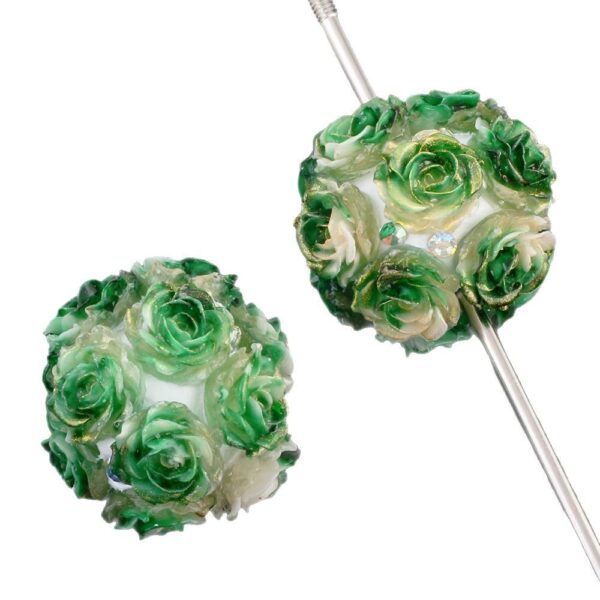 Wholesale Luminous simulation rose ball soft flower wearable straight hole beads DIY Mobile Phone/KeyChain/Bag Chain Accessories