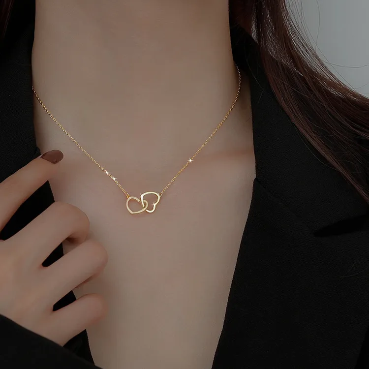 Wholesale Lady Heart Shape Titanium Steel Plating Pendant Necklace