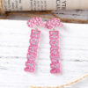 Wholesale Cross-border New Western-style Denim Hat HOWDY Pink Sequins Acrylic Pendant Earrings Distinctive Earrings
