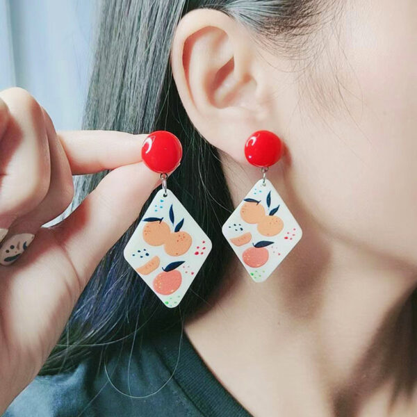 oly-5c0d68121d71dd05c4d220b7acebe395 Wholesale Korean Cartoon Rainbow Contrasting Color Earrings Summer Small Fresh Stylish Temperament Acrylic Earrings Earrings for Women