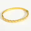 Wholesale Elegant Simple Stainless Steel 18K Gold Embedded Zircon Heart Round Geometric Bracelet Luxury Jewelry Women's Fashion Accessory