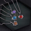 Wholesale Devil's Eye necklace European and American Tongtian evil men's titanium steel luminous eyes alternative trendy men's hip hop jewelry personality