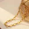Wholesale Ion Plating (IP) 18K Gold Plated Solid Color 304 Stainless Steel Simple Style Classic Cool Waterproof Non Tarnish Necklace