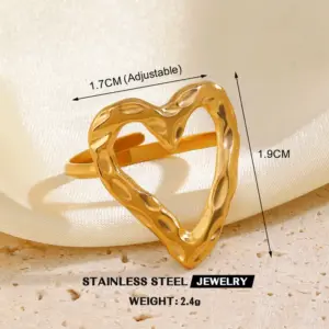 Golden Love Heart-Shaped Ring
