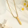 Wholesale Jewelry Casual Elegant Simple Style Geometric Rectangle 304 Stainless Steel 18K Gold Plated Box Chain Pendant Necklace