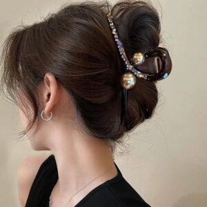 Cross pearl clip - about 12.5cm