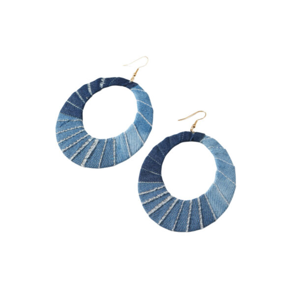 oly-5c275db0bb6630a256802e7b5a51e9cc Wholesale Cross-border Explosions Western Denim Style Casual Fashion Exaggerated Earrings Earrings Denim Oval Bohemia