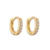 Wholesale 1 Pair Casual Simple Style Classic Style Round Plating Inlay Copper Zircon 18k Gold Plated Hoop Earrings