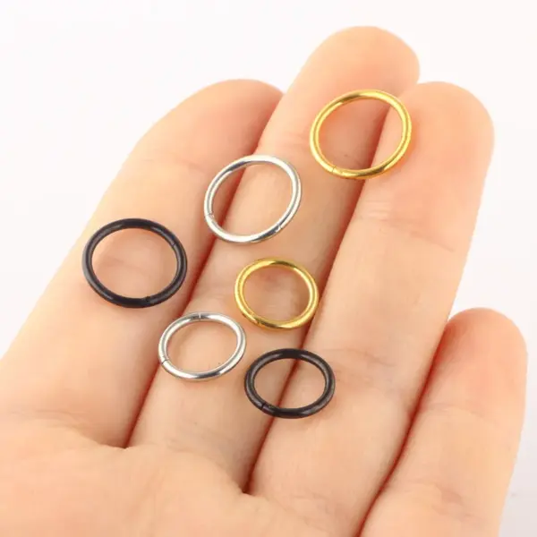 Vacuum Plating Flower Titanium Steel Ethnic Style Earrings Nose Ring