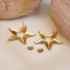1 Pair Elegant Simple Style Classic Style Star 304 Stainless Steel Imitation Gold Electroplating Ear Studs