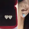 Wholesale Fashion Heart-shaped Zircon Simple Heart-shaped Copper Earrings