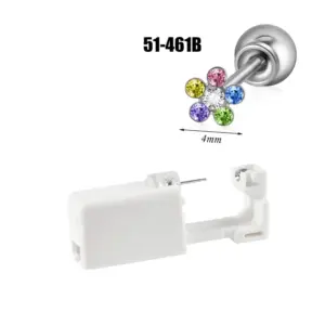 Steel Color 4mm Colored Diamond Flowers