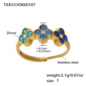 TXA533-Blue Zircon Ring-No. 7