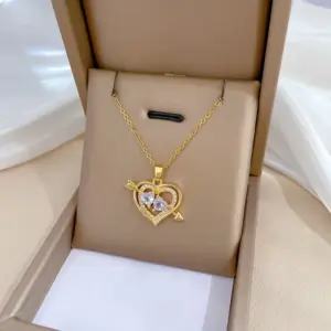 E207 White Titanium Steel Chain Copper Pendant